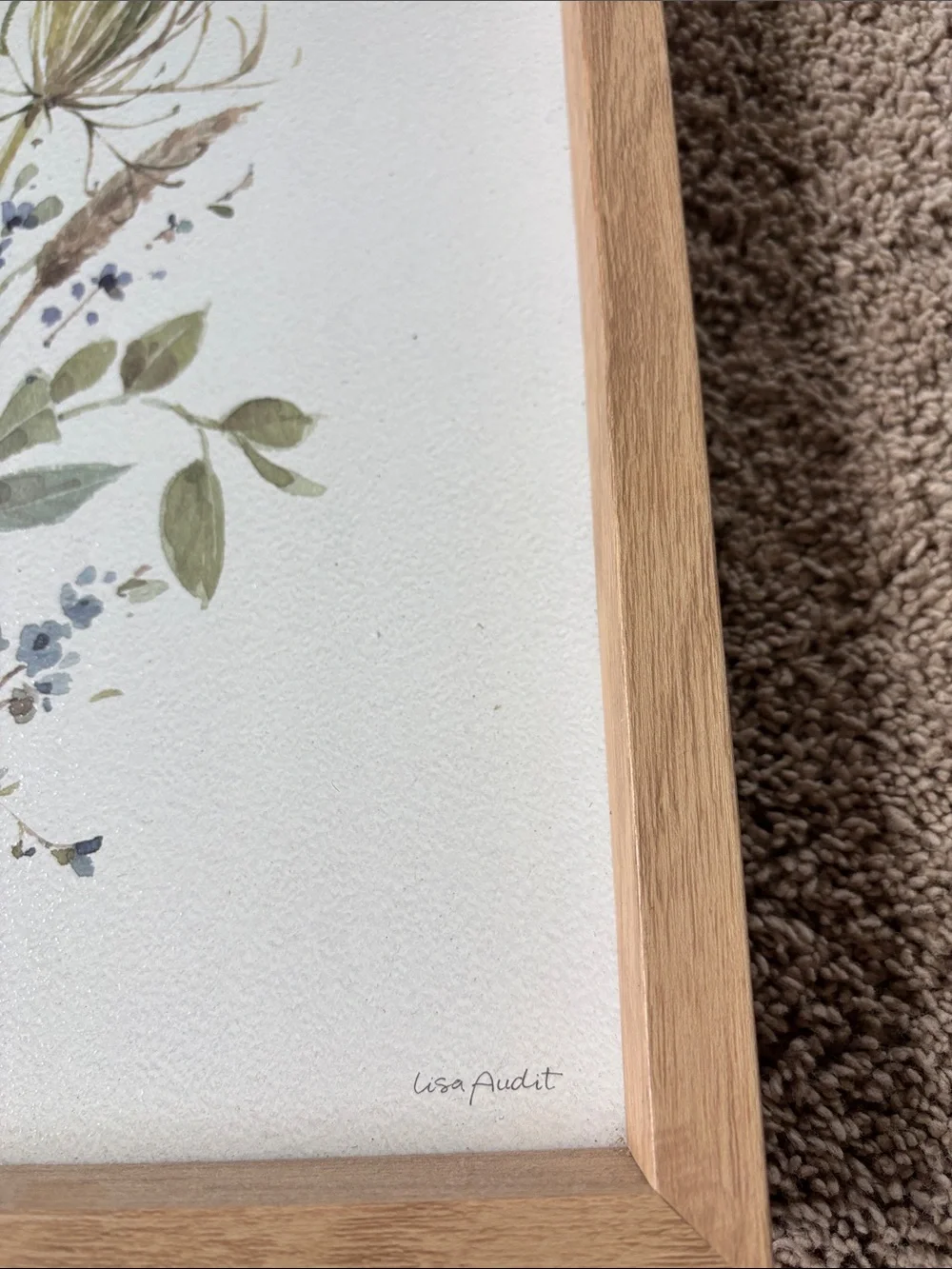 Botanical Watercolor Wall Art in Soft Blue and Green